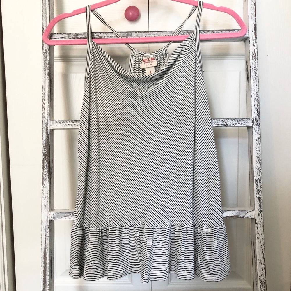 Black and white striped tank